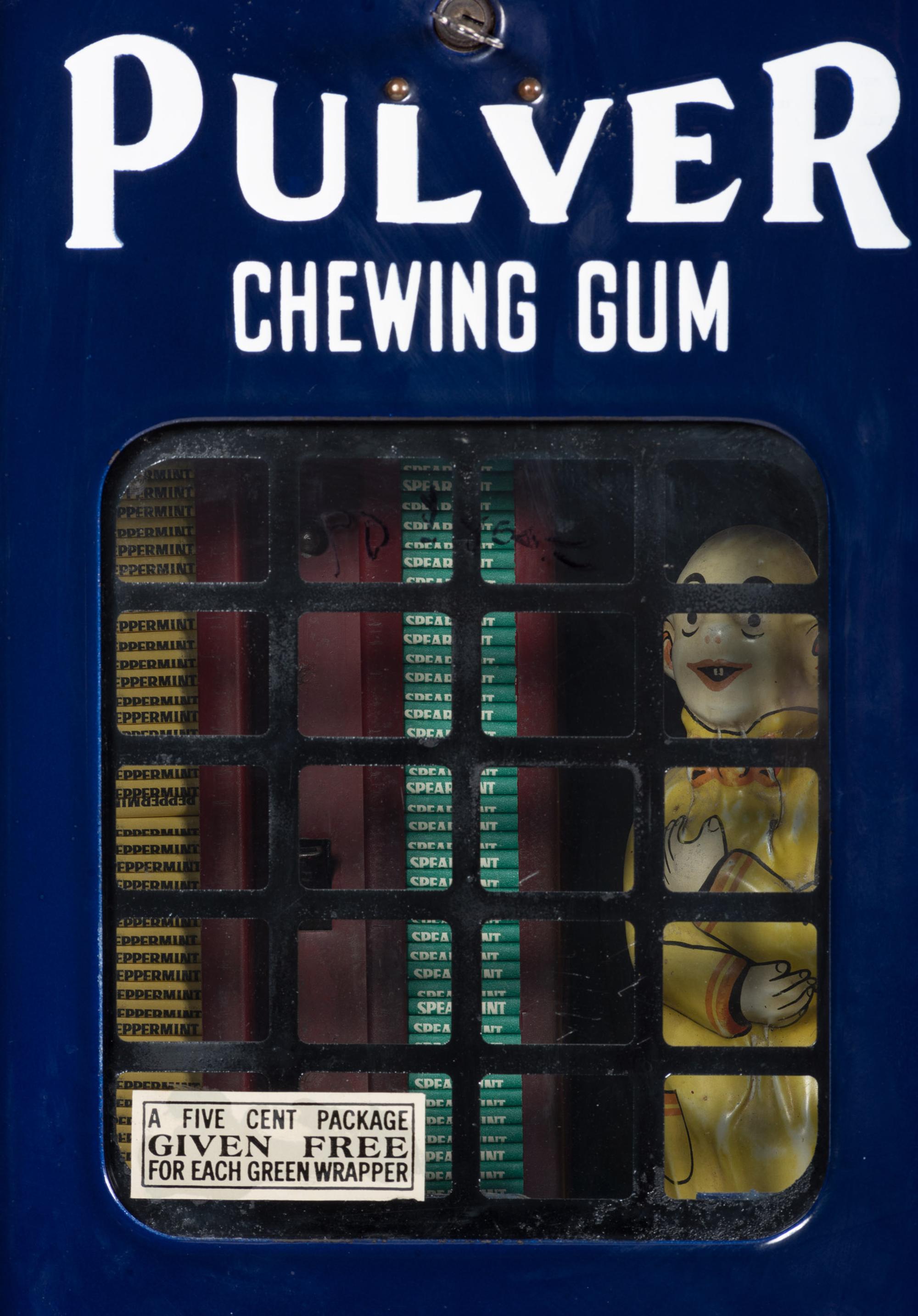 A Pulver Chewing Gum One Cent Porcelain Dispenser with Clown