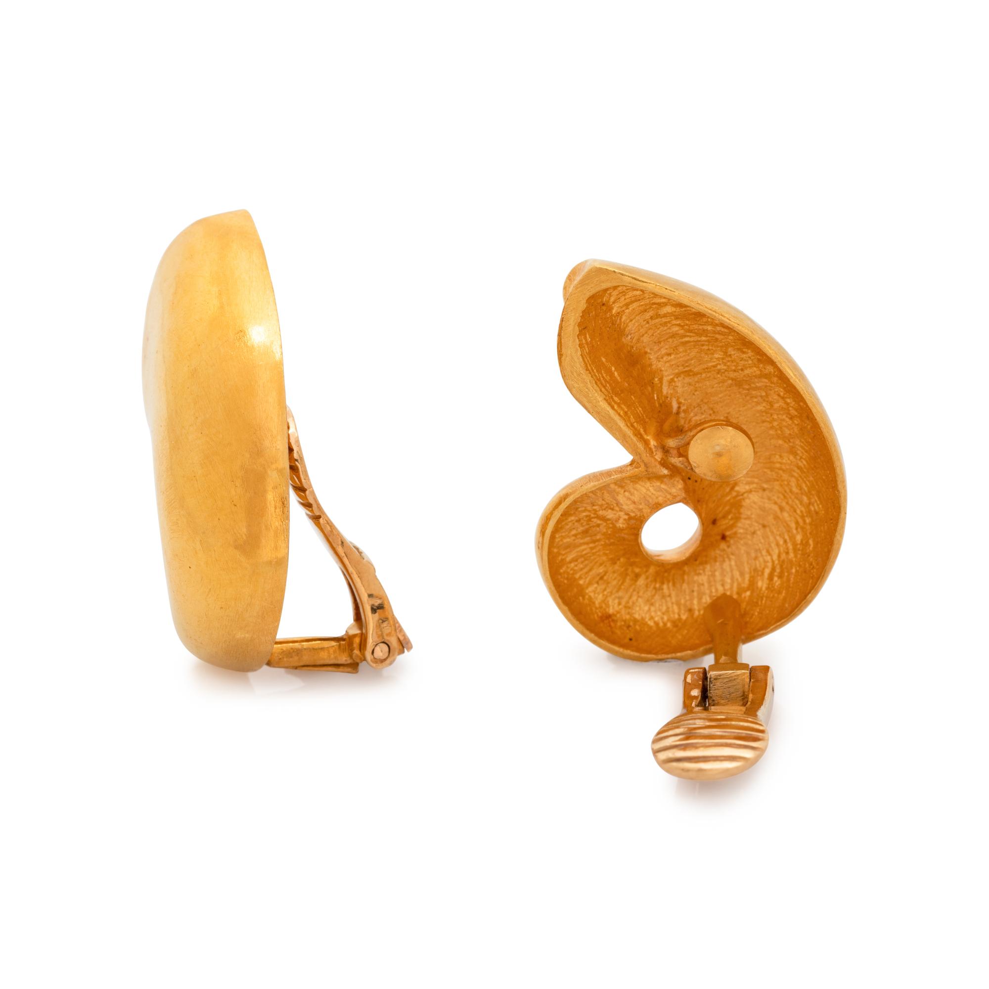 LALAOUNIS, YELLOW GOLD EARCLIPS
