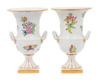 A Pair of Herend Queen Victoria Porcelain Vases