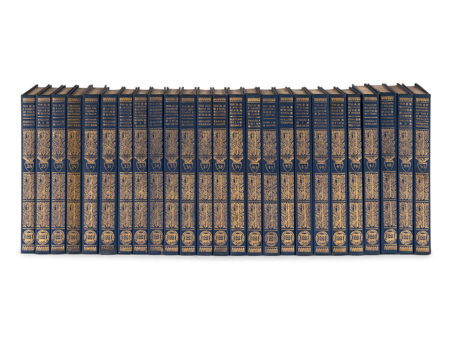 [FINE BINDINGS]. JOHNSON, Allen, editor. The Chronicles of America Series . New Haven et al: Yale University Press et al, 1919-1921.