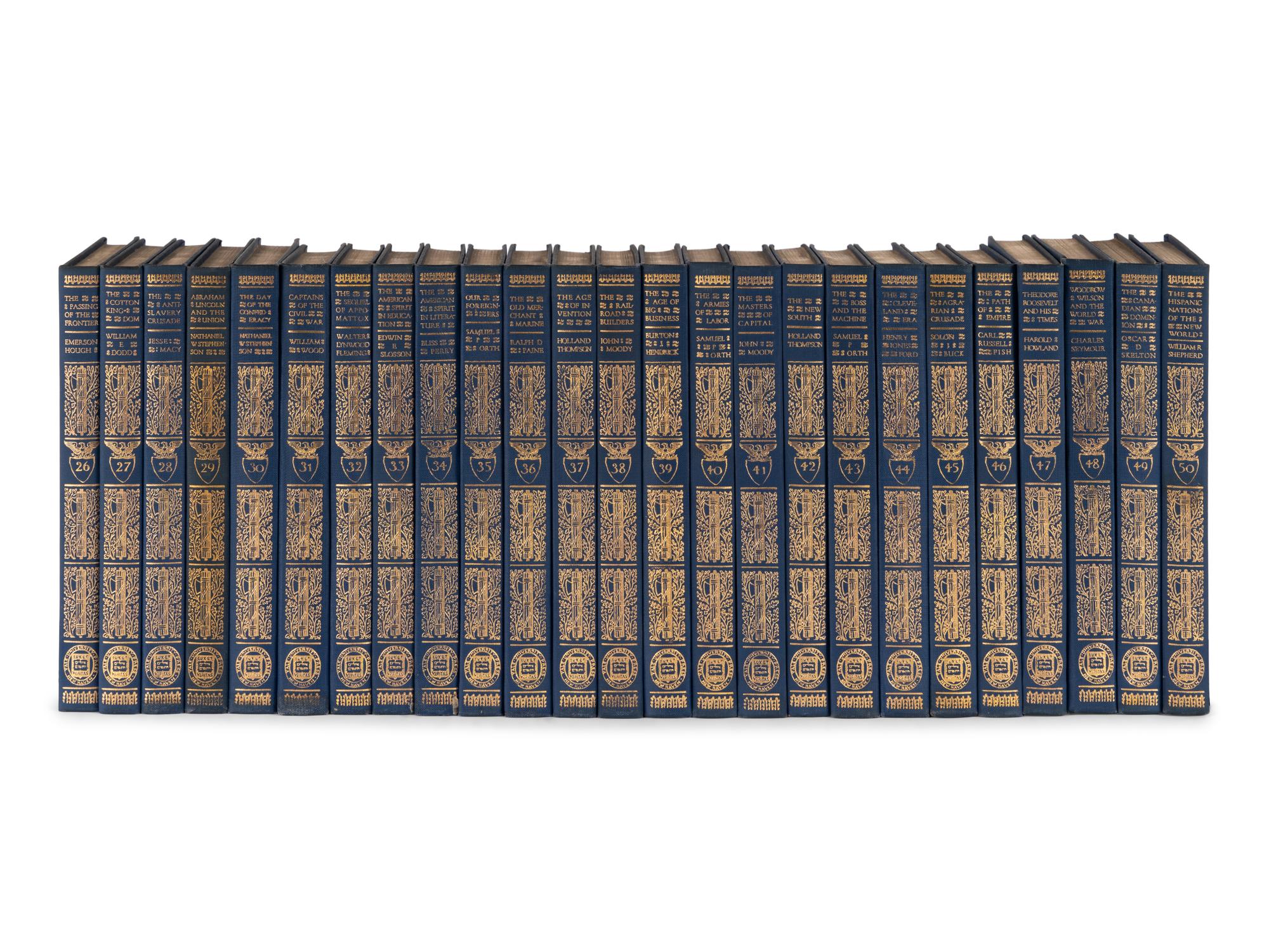 [FINE BINDINGS]. JOHNSON, Allen, editor. The Chronicles of America Series . New Haven et al: Yale University Press et al, 1919-1921.