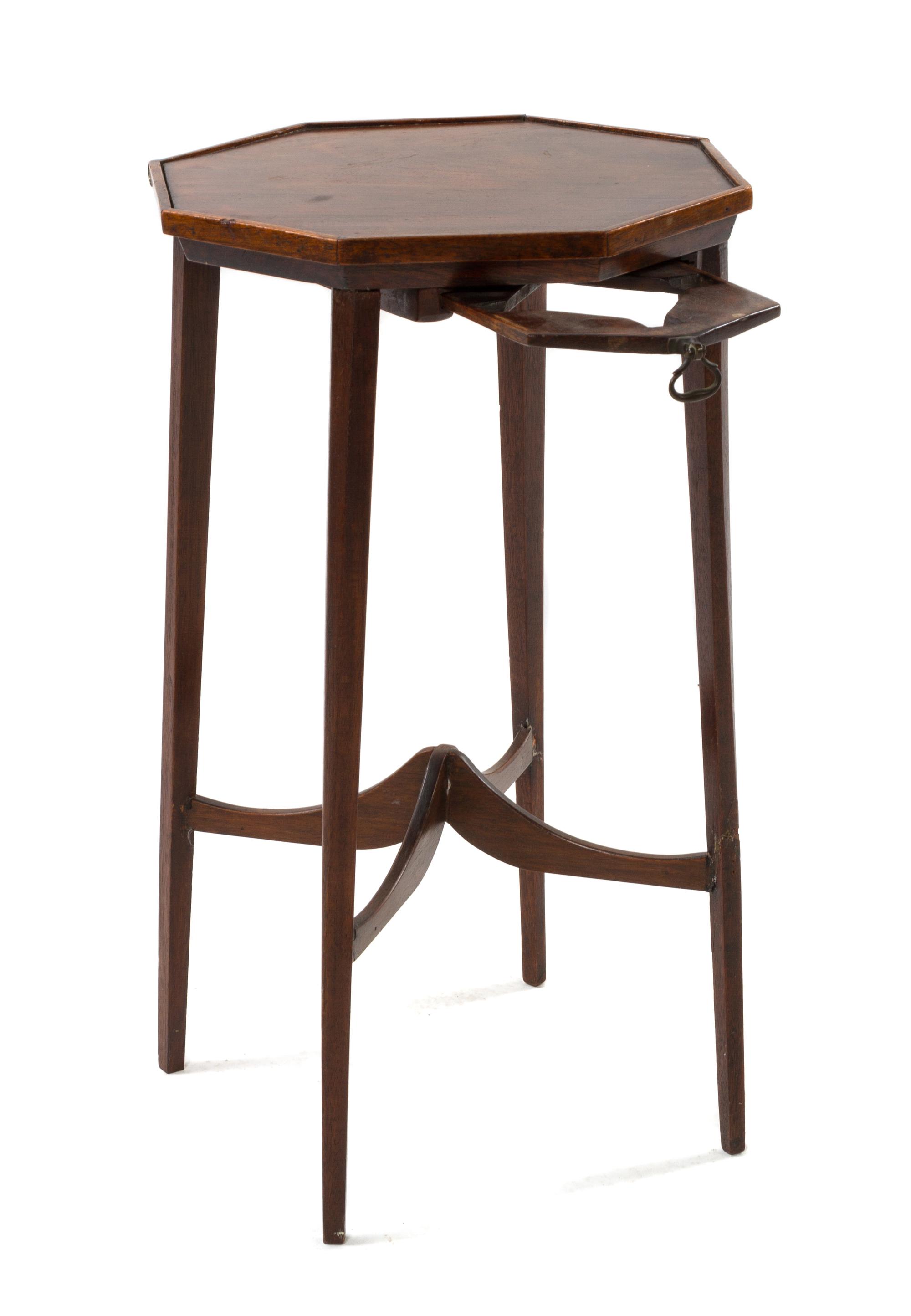 An English Occasional Table Height 18 x width 11 inches.