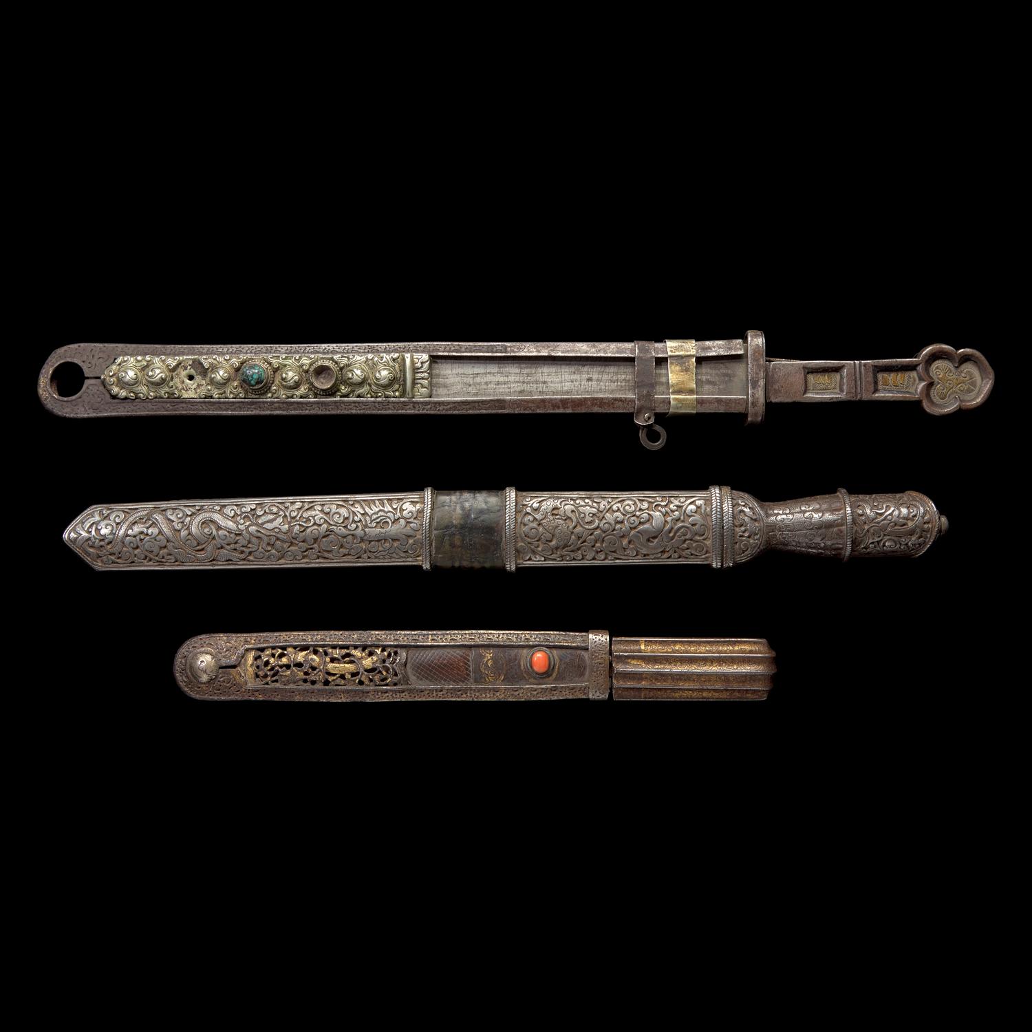 Three Tibetan Short Blades 藏刀一組三把