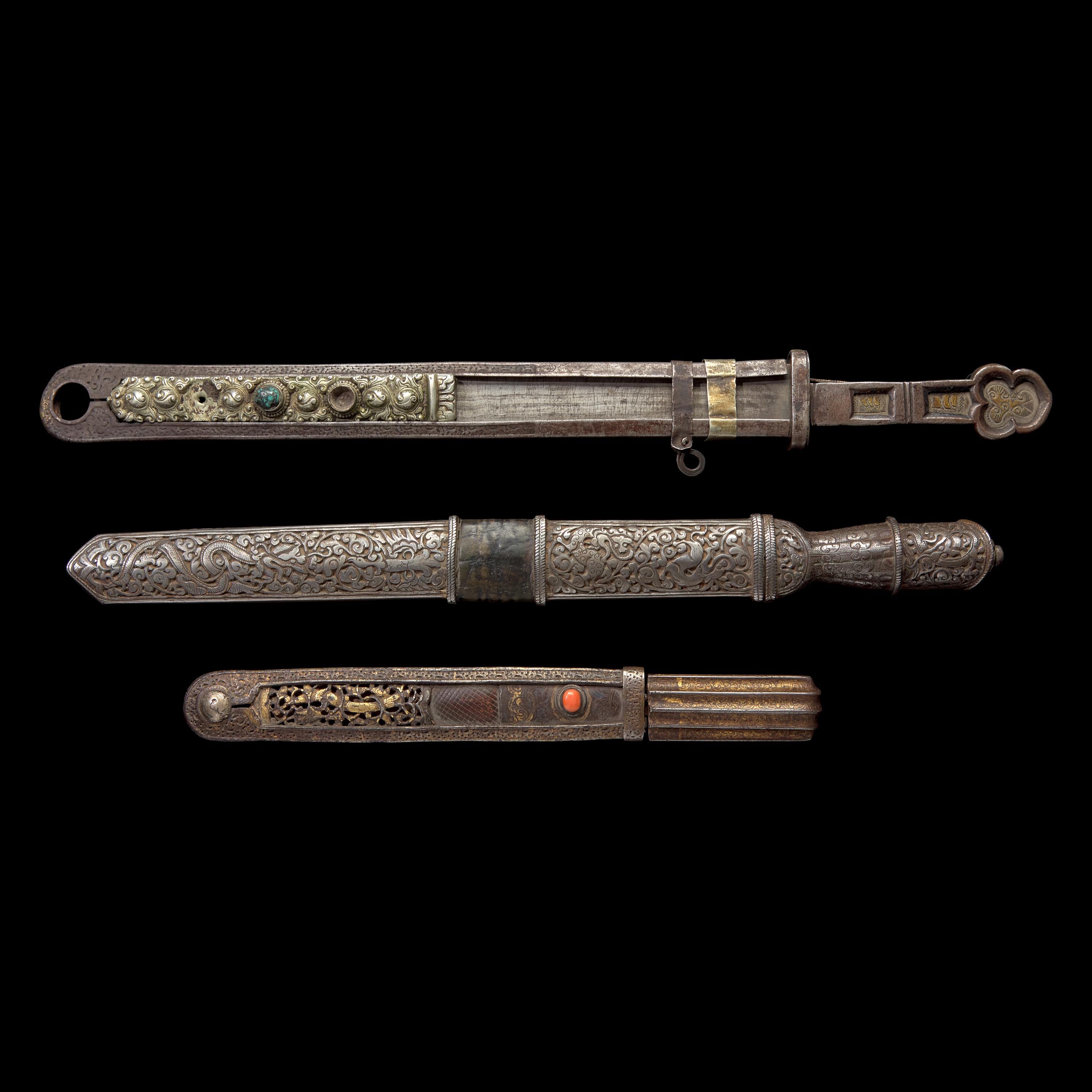 Three Tibetan Short Blades 藏刀一組三把
