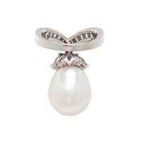 CULTURED BAROQUE PEARL AND DIAMOND RING