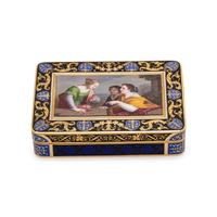 A Gold and Enamel Decorated Snuff Box