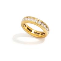 YELLOW GOLD AND DIAMOND ETERNITY BAND