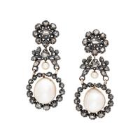 GEORGIAN, SILVER-TOPPED GOLD, NATURAL PEARL AND DIAMOND EARRINGS