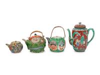 Four Japanese 'Figure' Teapots