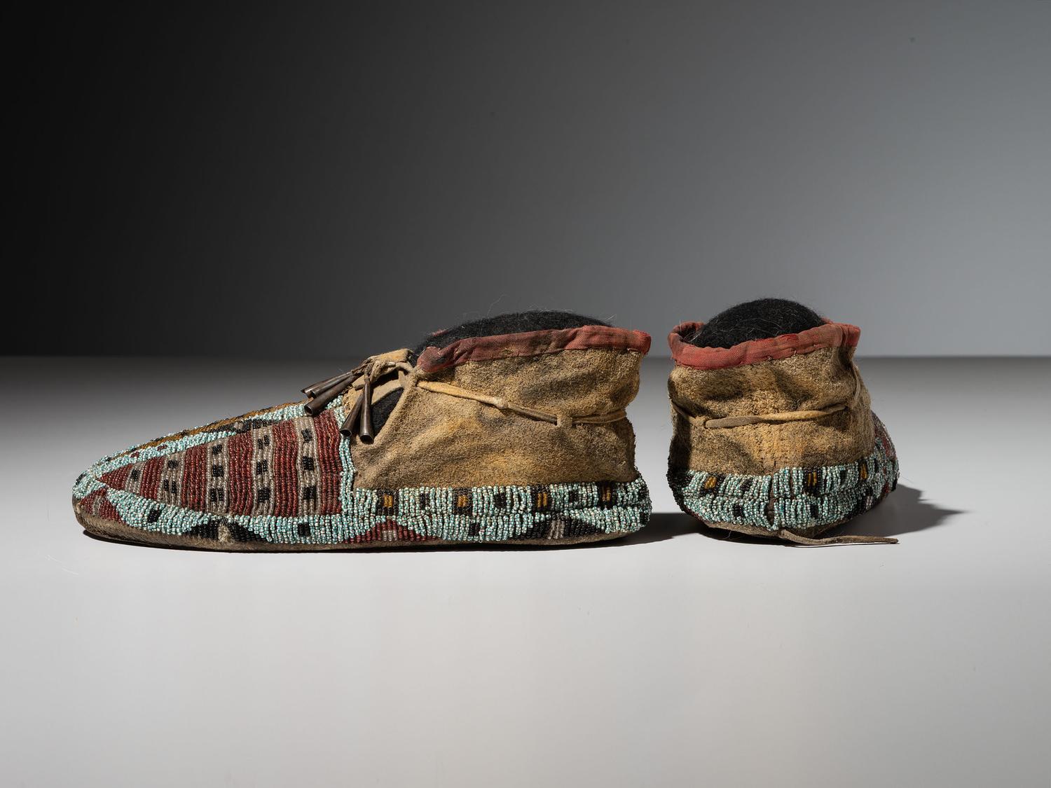 Sioux Beaded Hide Moccasins