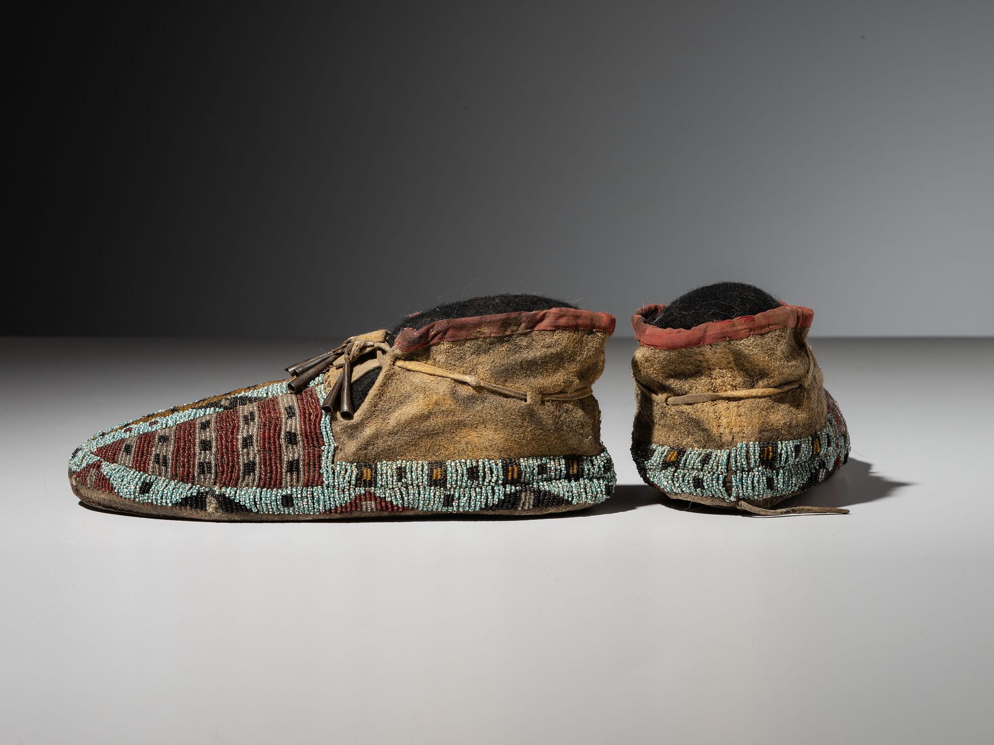 Sioux Beaded Hide Moccasins