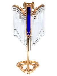 An Art Nouveau Gilt Metal and Glass Table Lamp, after Hector Guimard