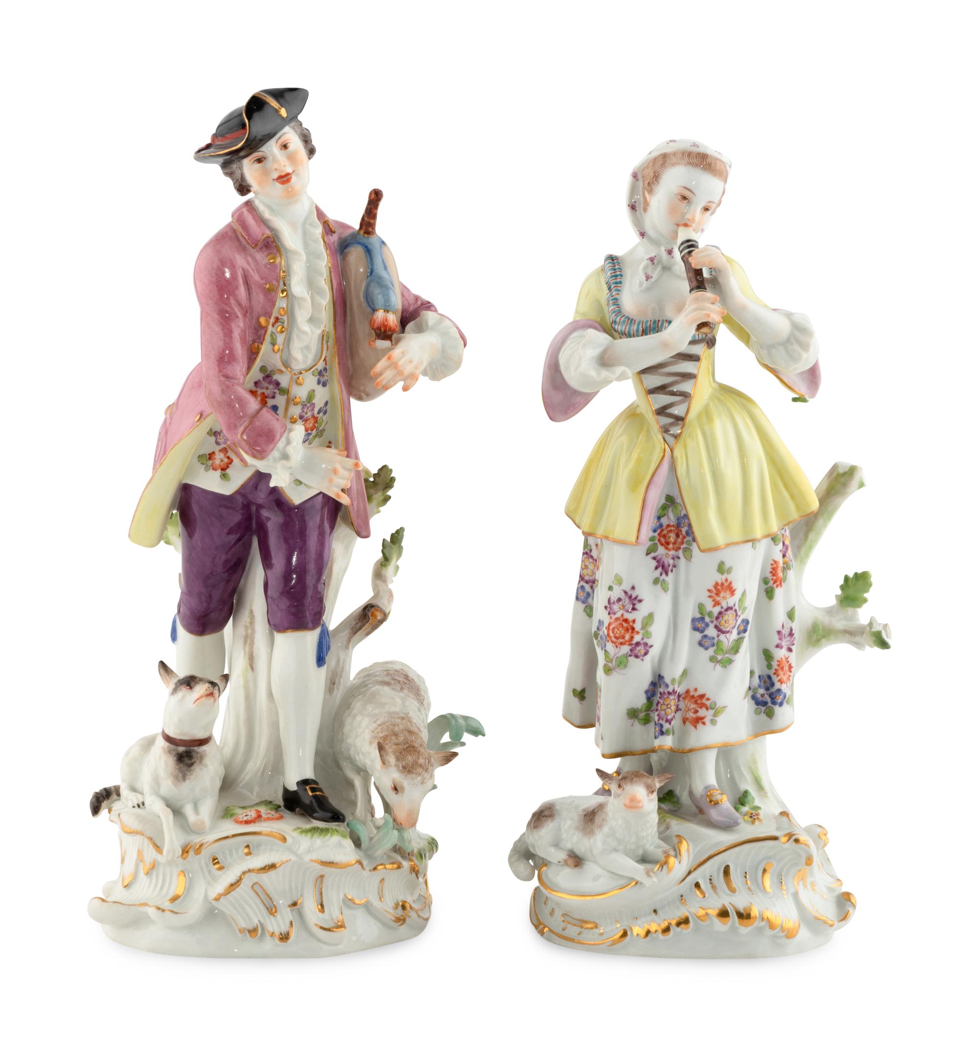 A Pair of Meissen Porcelain Figures