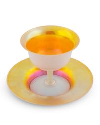 A Steuben Style Aurene Glass Sherbet and Underplate — 20TH CENTURY