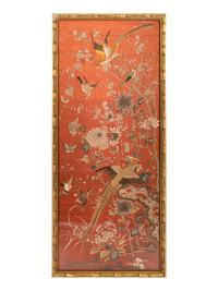 An Embroidered Silk Panel