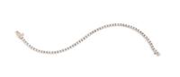 A 14 Karat White Gold and Diamond Line Bracelet, 5.30 dwts.