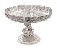 A Chinese Export Silver Stem Plate