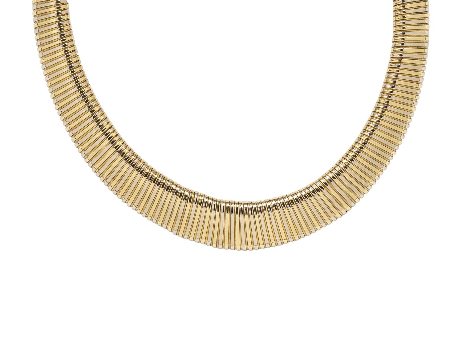 BICOLOR GOLD TUBOGAS NECKLACE