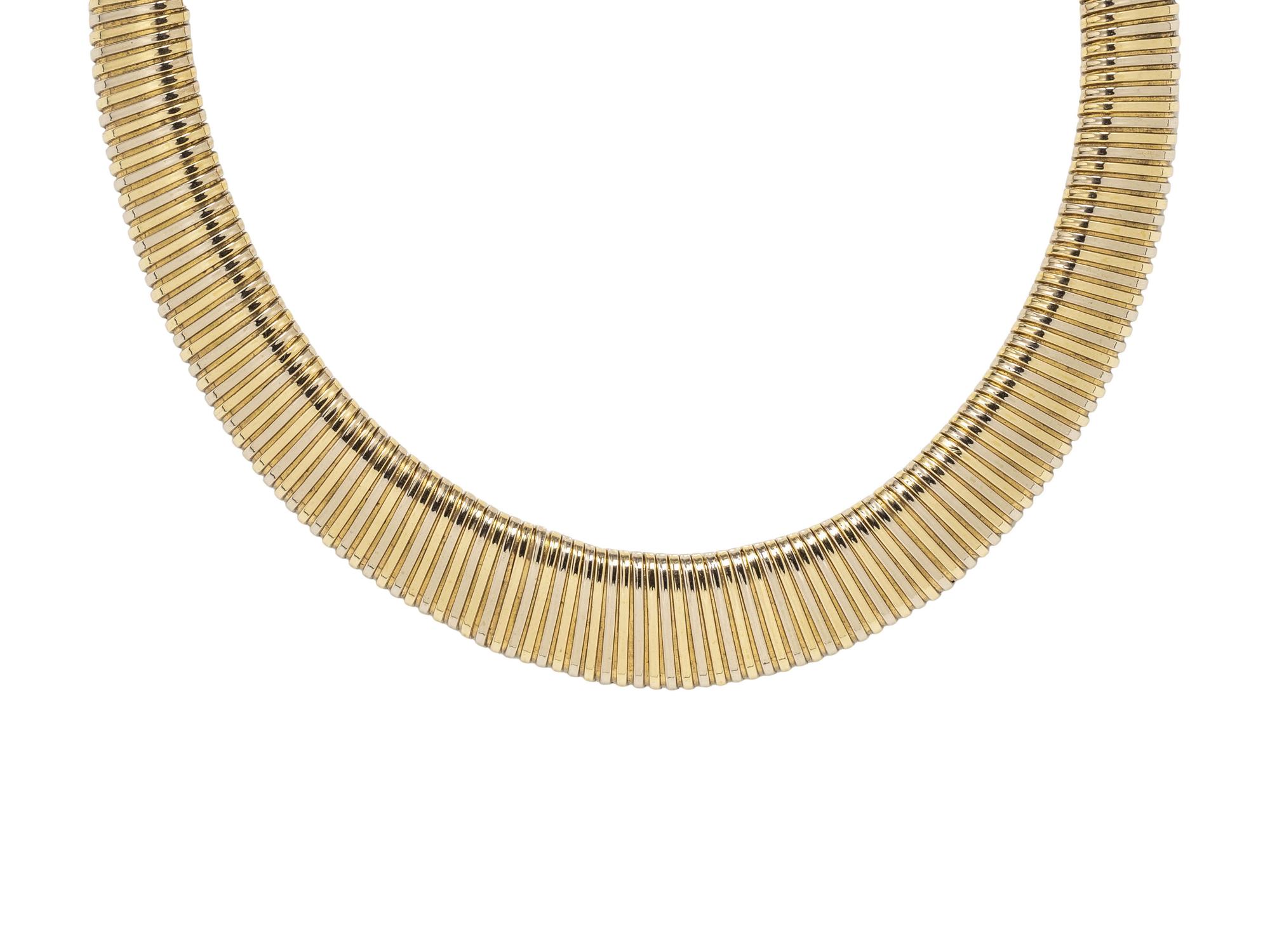 BICOLOR GOLD TUBOGAS NECKLACE