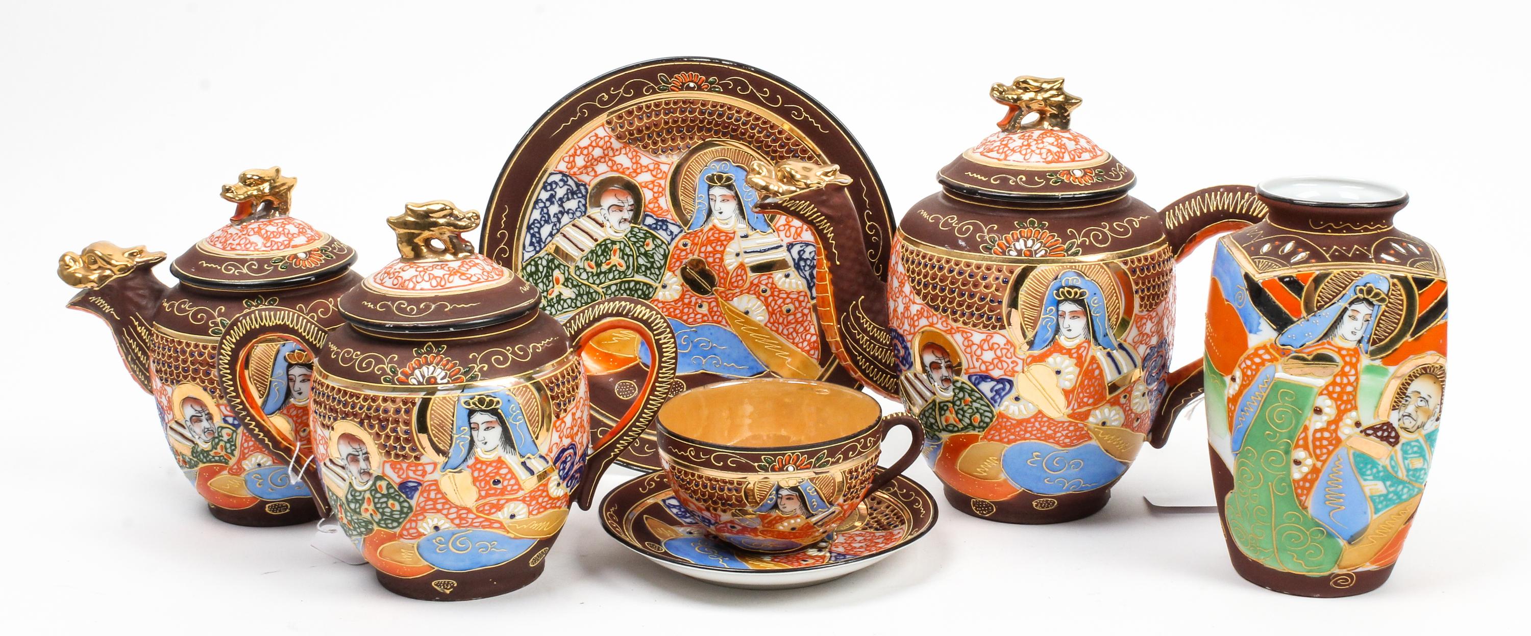 A Japanese Porcelain Tea Service Height of teapot 7 1/2 inches. — TAKITO COMPANY