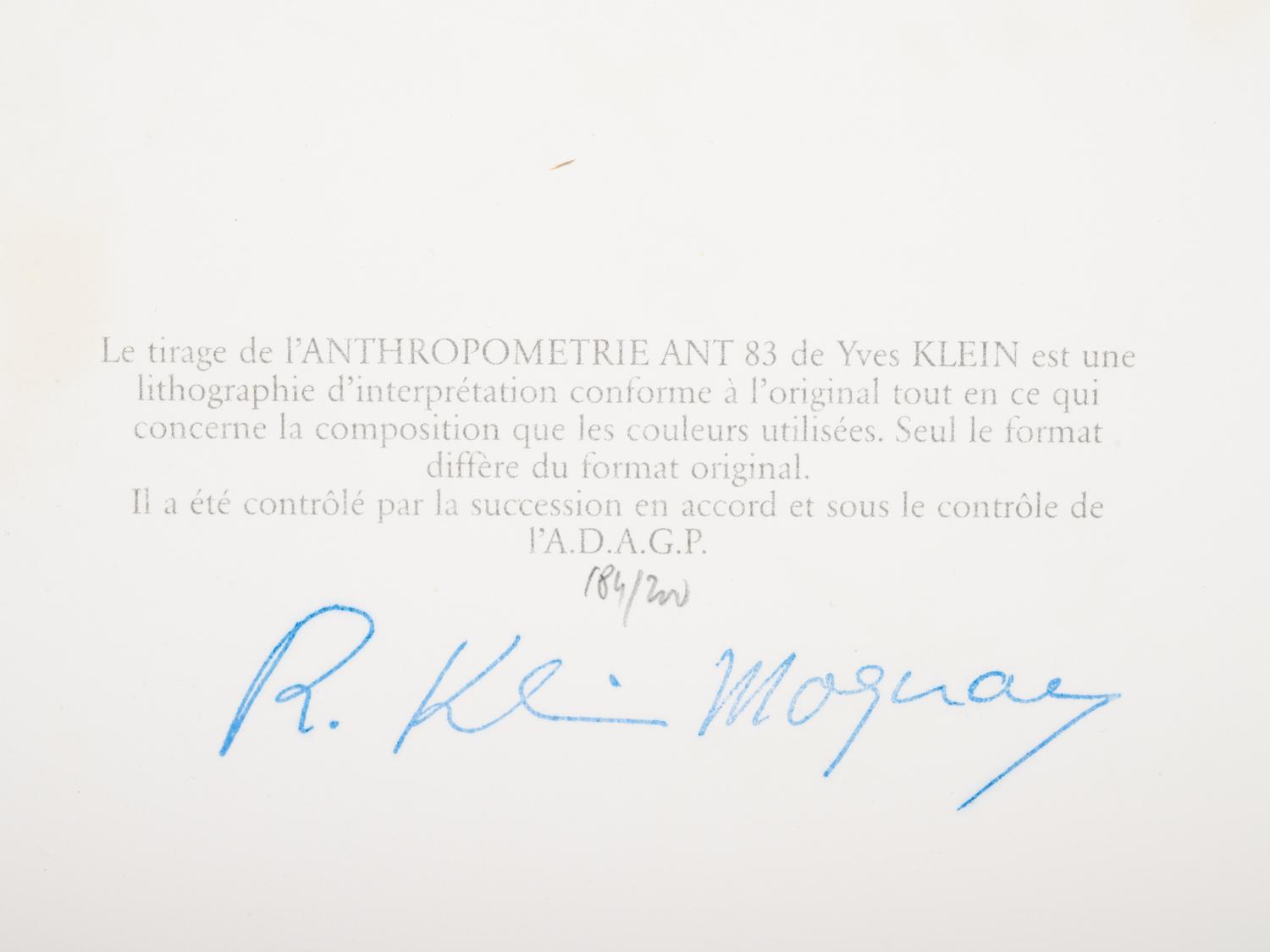 A pair of prints ( Anthropométrie ANT 83 and Anthropométrie ANT 148 ), 2000-01