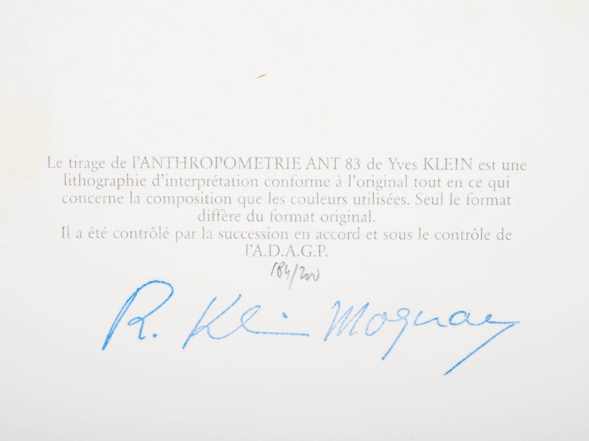 A pair of prints ( Anthropométrie ANT 83 and Anthropométrie ANT 148 ), 2000-01