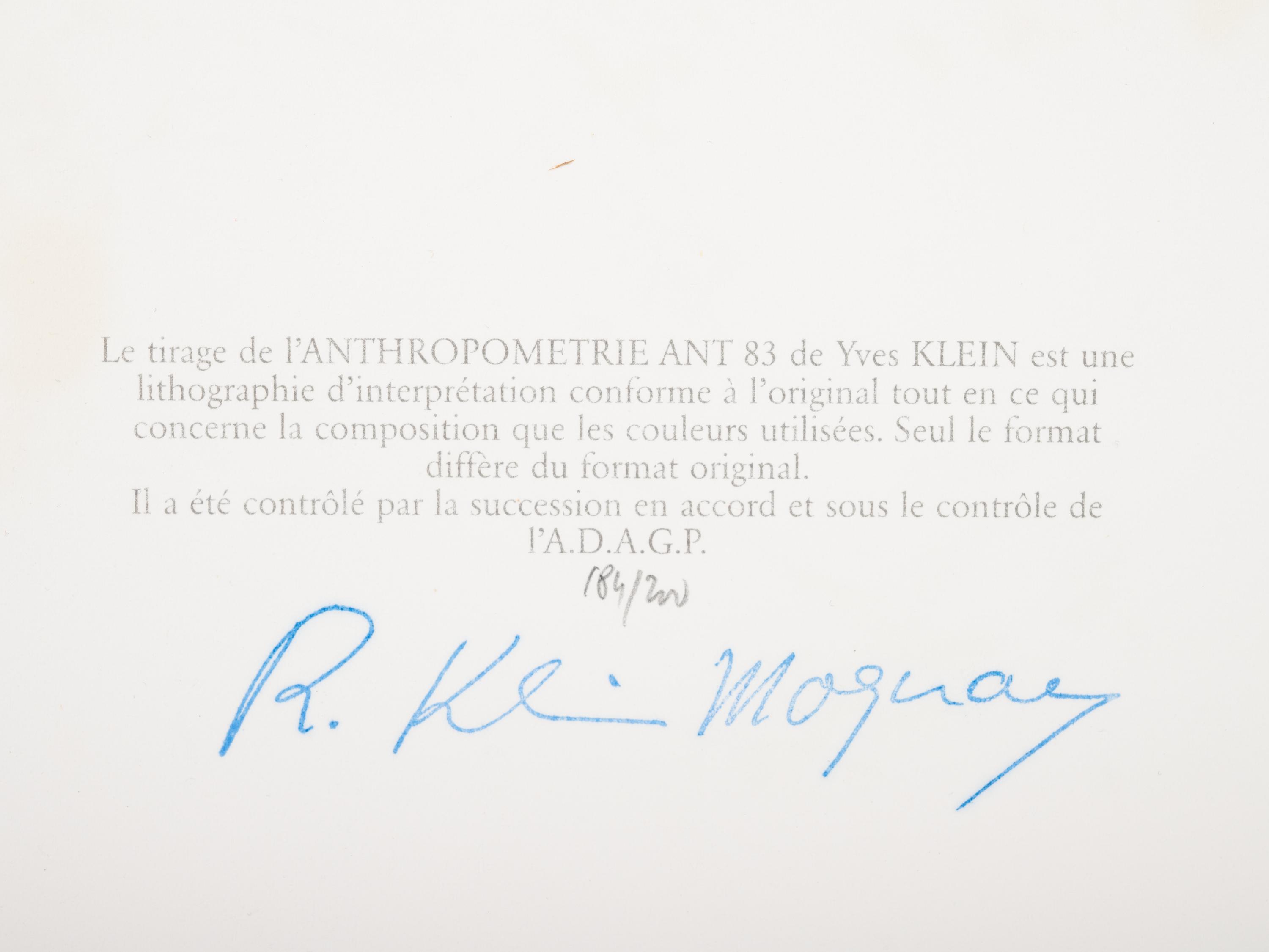 A pair of prints ( Anthropométrie ANT 83 and Anthropométrie ANT 148 ), 2000-01