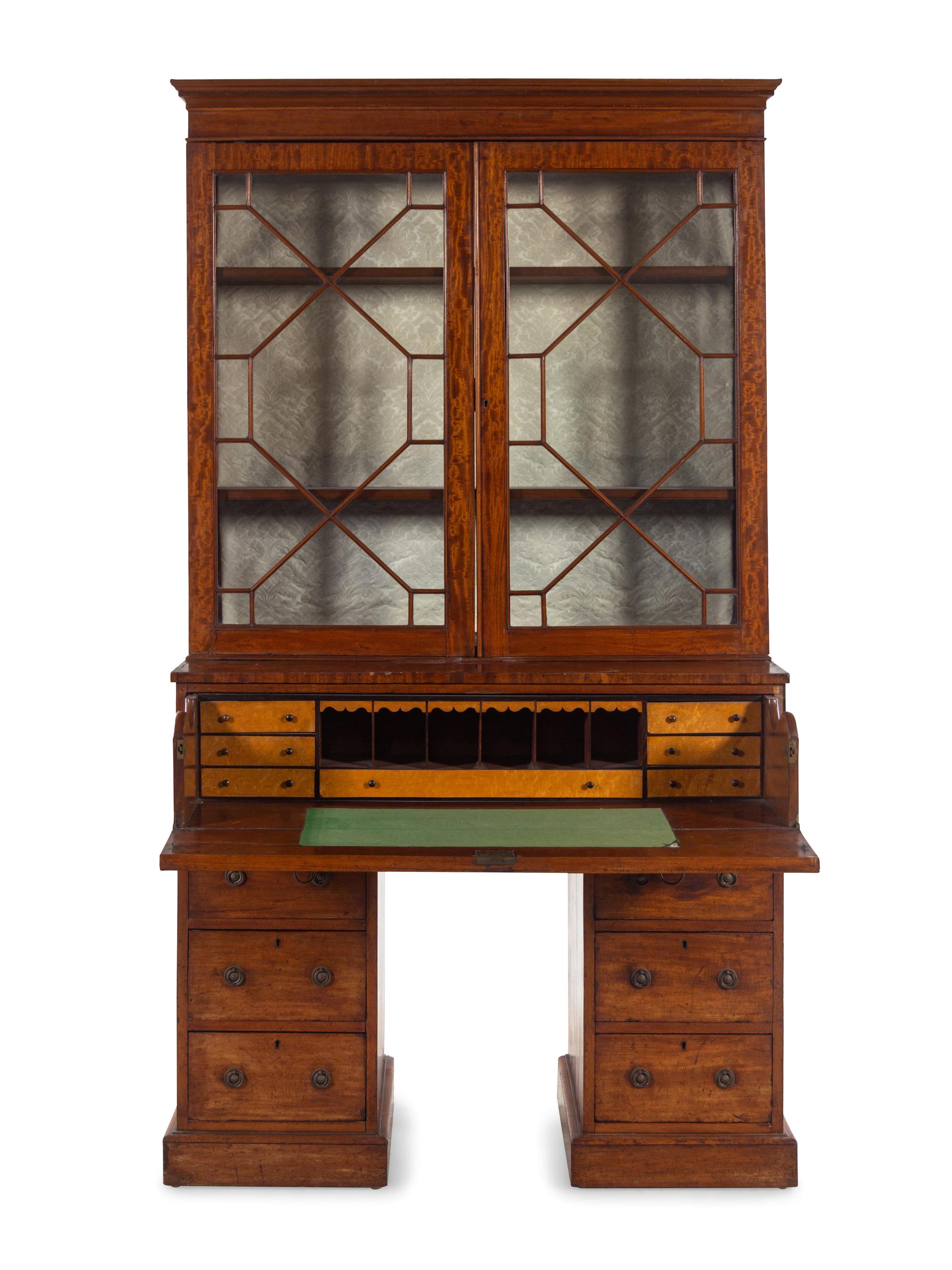 A George III Style Mahogany Secretary Bookcase