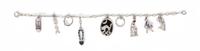 An Art Deco Platinum and Diamond Charm Bracelet, 8.40 dwts.