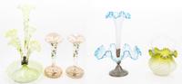 Five Victorian Glass Articles Height of tallest 18 1/2 inches. — 19TH/20TH CENTURY