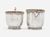 A coin silver creamer and cup, Gale & Hayden (active 1846-1850) and William Adams (1801-1861), New York, NY, circa 1850-1860