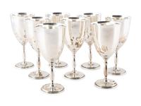 Eight Mexican Silver Goblets
