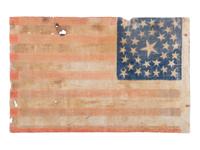 [FLAGS]. 29-star American parade flag with double medallion pattern. Ca 1847-1848.
