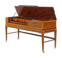 A George III Mahogany and Satinwood Spinet Piano
