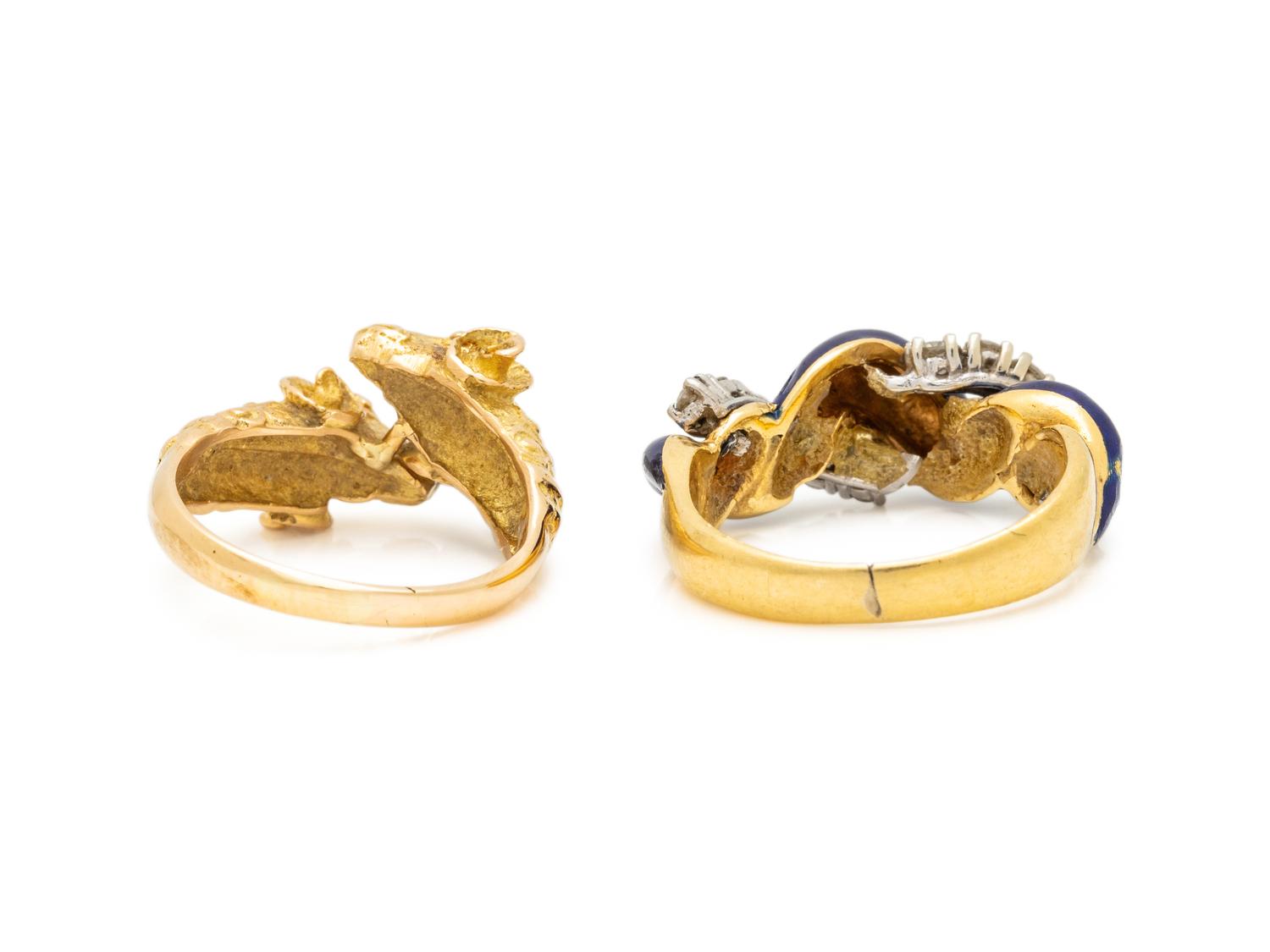 COLLECTION OF YELLOW GOLD RINGS