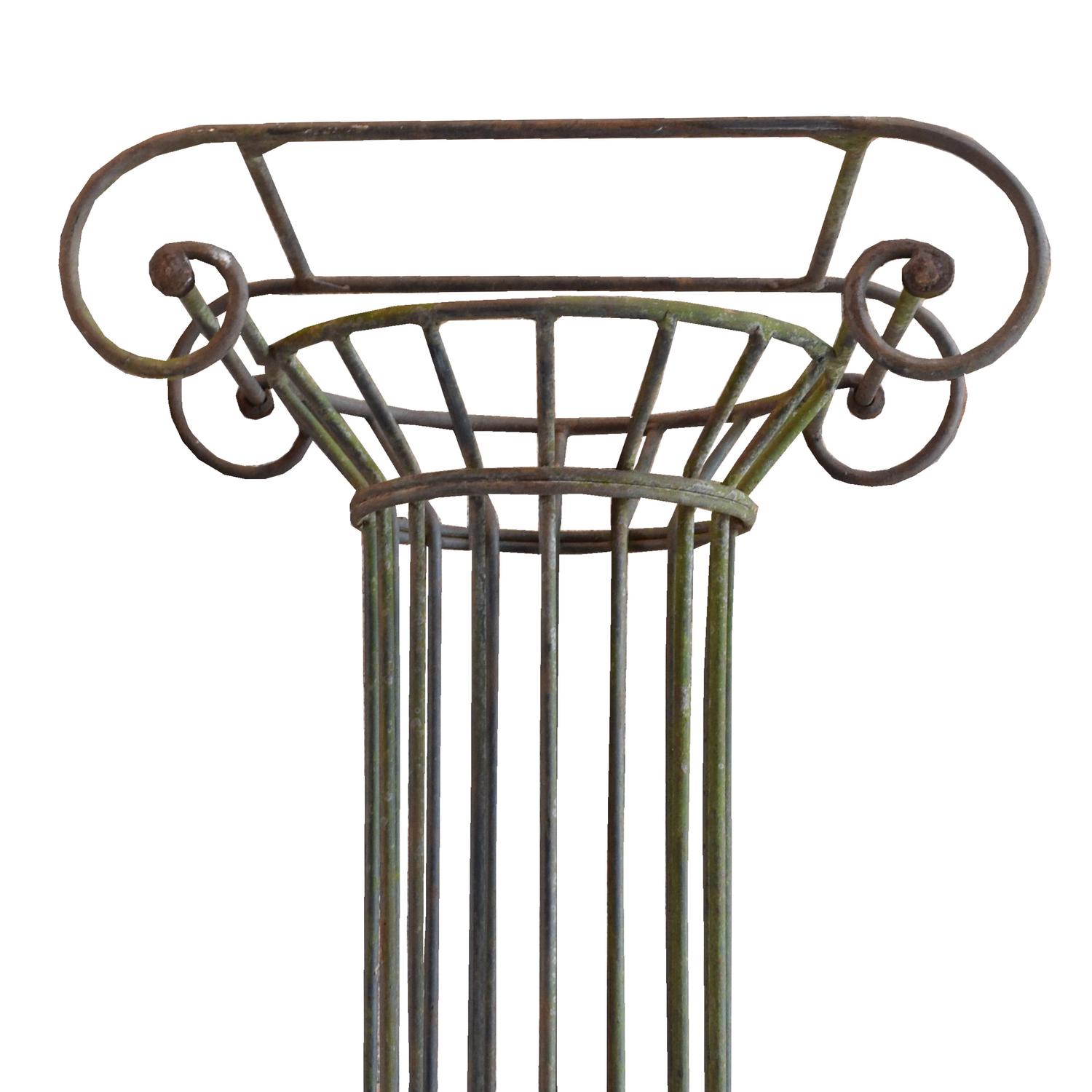 A Pair of Wrought Iron Columns 24" W x 16" D x 98.5" H — France, Mid-20th Century