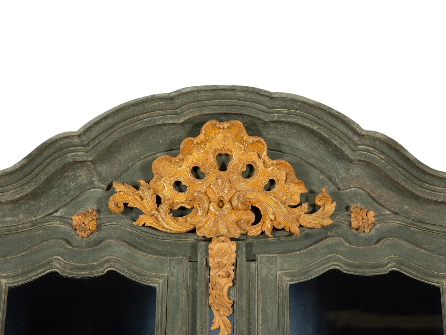 A French or Italian Painted Vitrine Cabinet