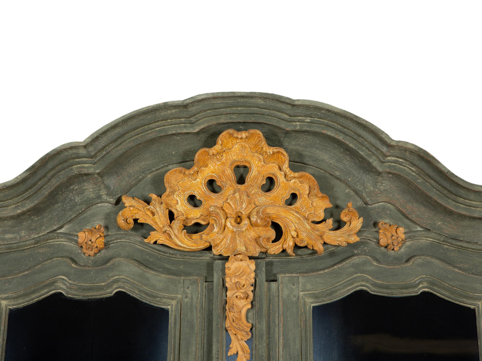 A French or Italian Painted Vitrine Cabinet