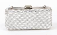 A Judith Leiber Crystal Rectangular Minaudiere, 6" x 2.5" x 1.5".