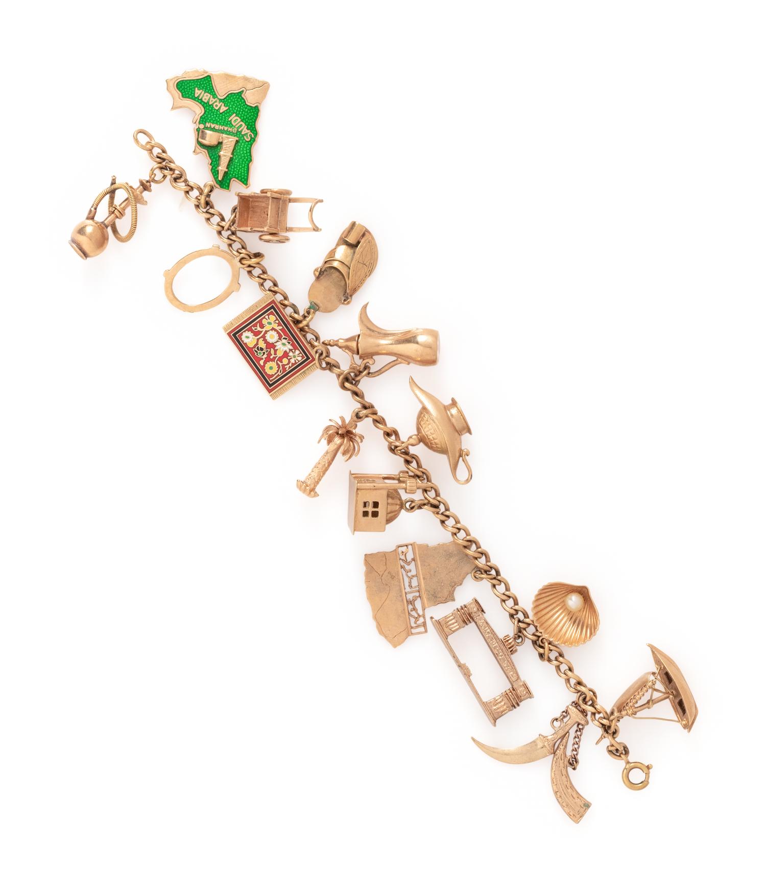 YELLOW GOLD CHARM BRACELET