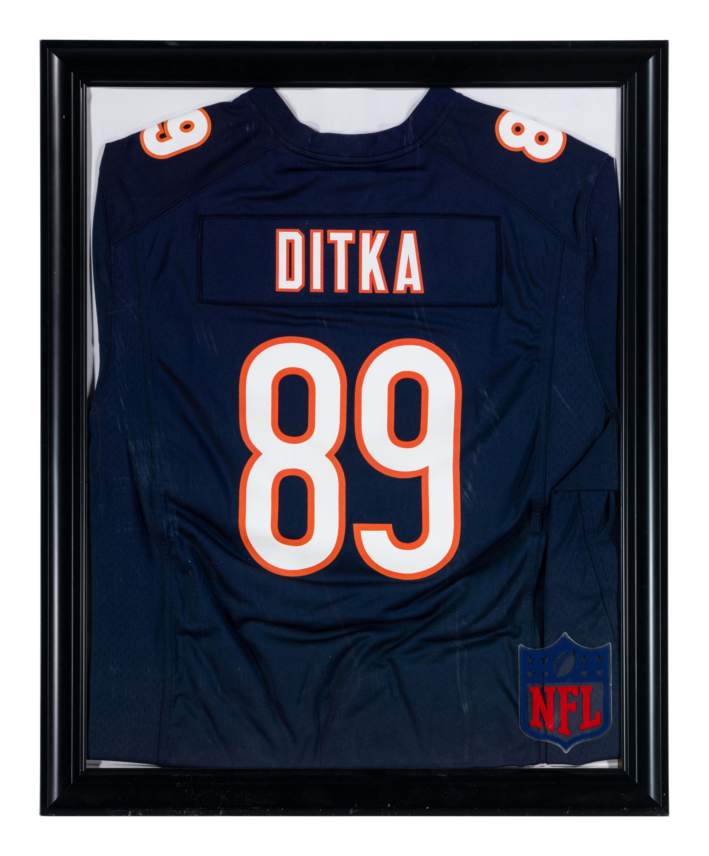 An Large Group of Mike Ditka Signed Autograph Items Featuring a Full Size Helmet, Framed Jersey and HOF Pennant