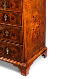 A William and Mary Oysterwood and Marquetry Chest of Drawers