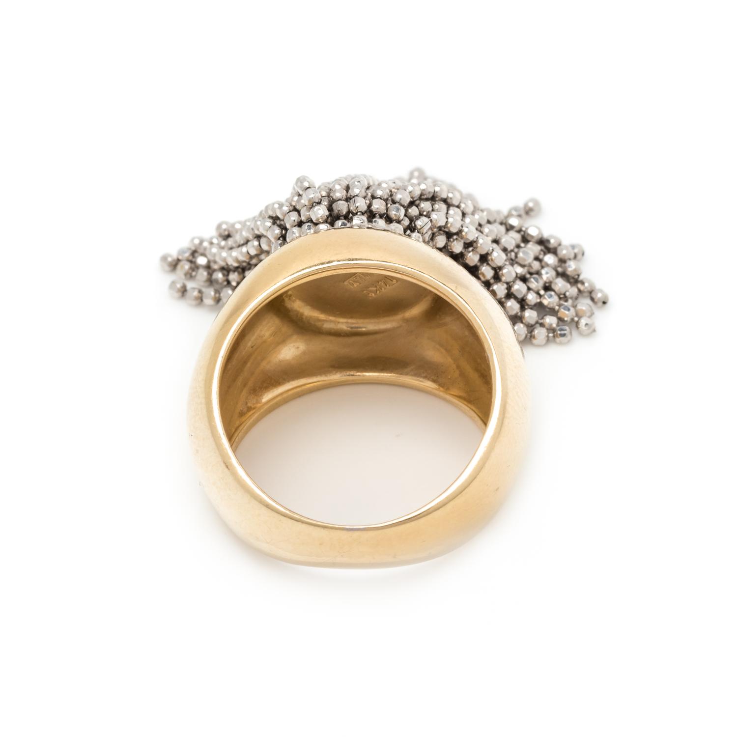 BICOLOR GOLD FRINGE RING