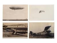 [AVIATION]. A group of 34 RPPCs & photographs of early airplanes and dirigibles.