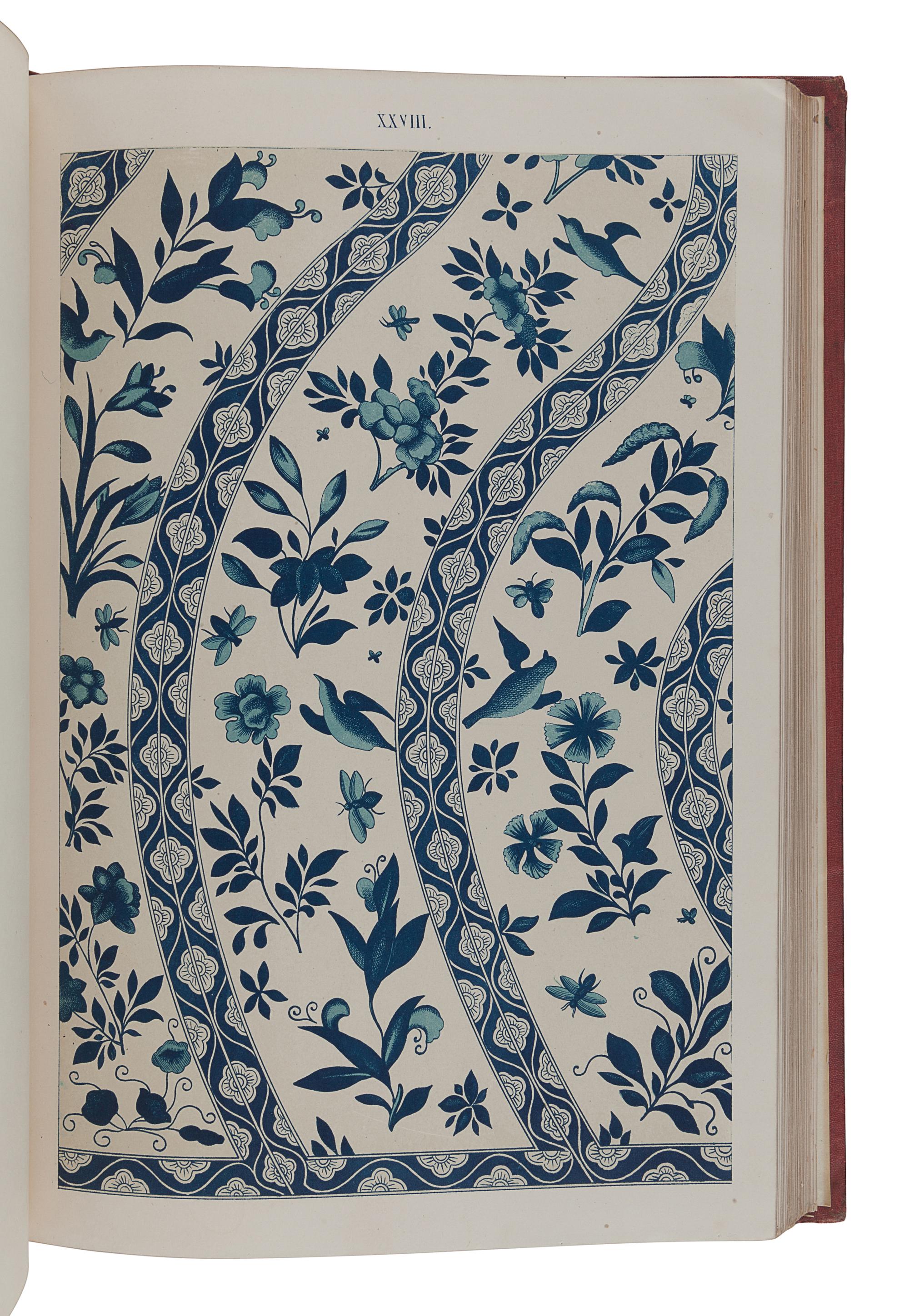 [CHINESE ART]. JONES, Owen (1809-1874). Examples of Chinese Ornament Selected from Objects in the South Kensington Museum and Other Collections . London: S. & T. Gilbert, 1867.