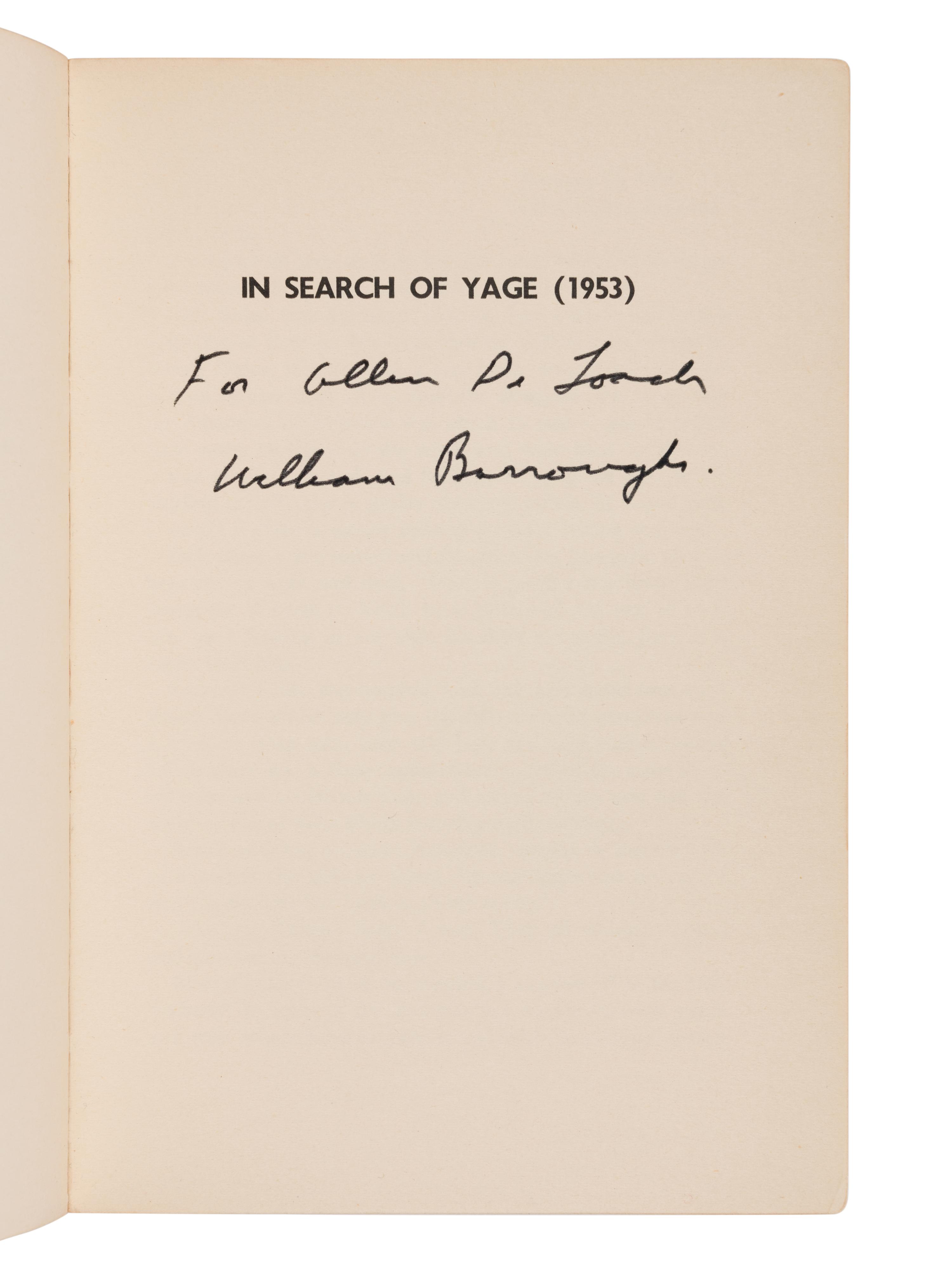 GINSBERG, Allen (1926-1997) and William BURROUGHS (1914-1997). The Yage Letters . San Francisco: City Lights Books, 1963.