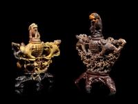 Two Chinese Carved Soapstone Incense Burners