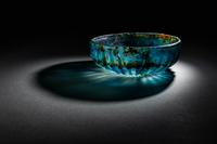 A Roman Blue Glass Ribbed Bowl