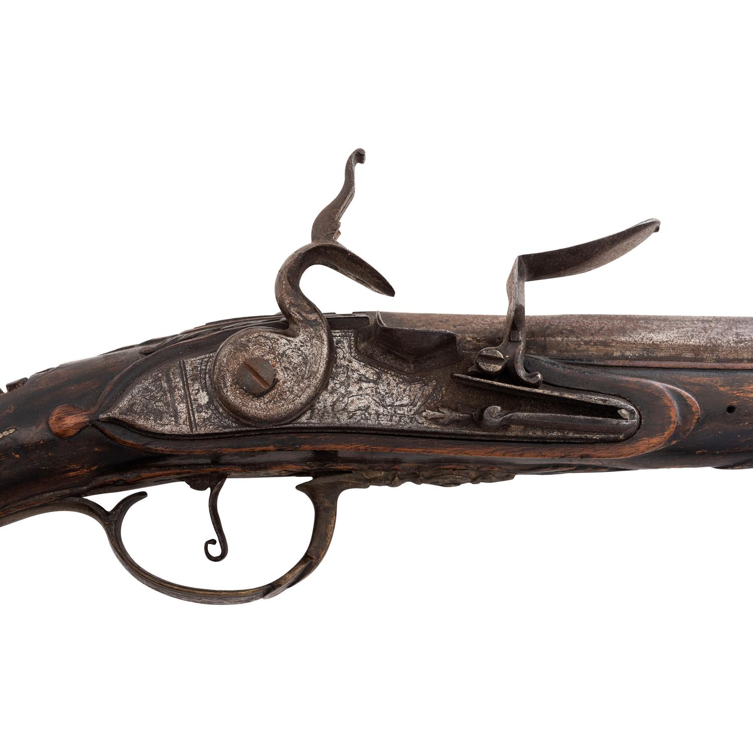 Extremely Rare Serpent Side Plate Flintlock Trade Pistol