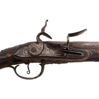 Extremely Rare Serpent Side Plate Flintlock Trade Pistol